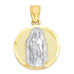 10k Gold Our Lady of Guadalupe Virgin Mary Pendant